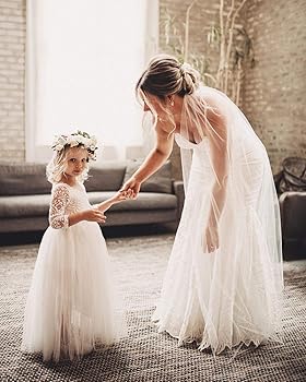 Amazon.com: 2Bunnies Girl Peony Lace Back A-Line Straight